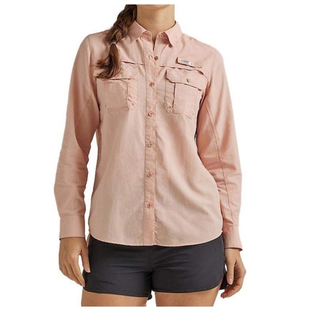 Wrangler ATG Angler Fishing Shirt‎ Regular Fit Long Sleeve Vented Women's Size L